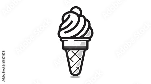 Ice cream cone icon isolated on white background