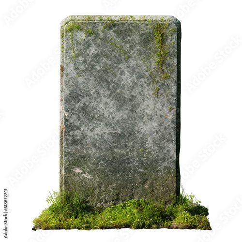 Photo tombstone gravestone isolated on white, generative ai