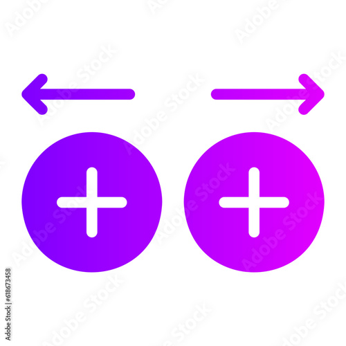 magnetic poles gradient icon