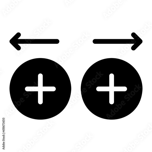 magnetic poles glyph icon