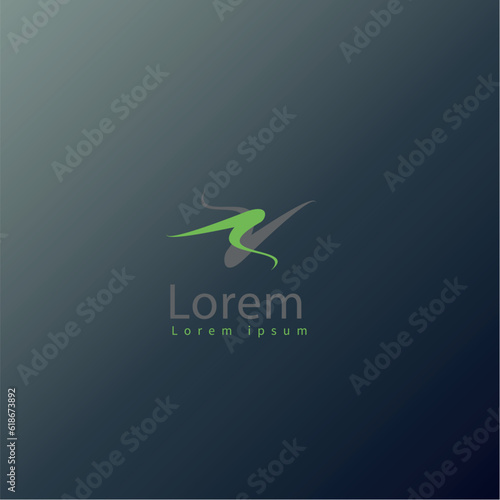 letter V leaf logo design concept template Vector Pro
