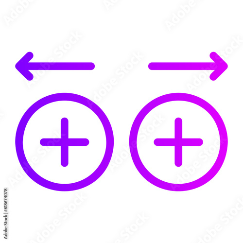 magnetic poles gradient icon