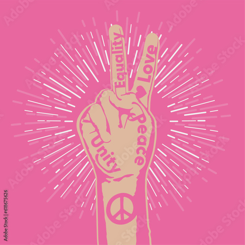 Peace, love, equality and unity