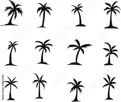set of palm trees. palm tree icon