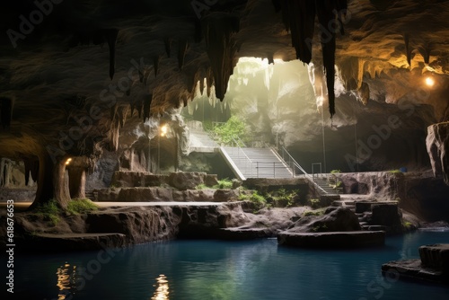underground springs in the cave professional photography AI Generated