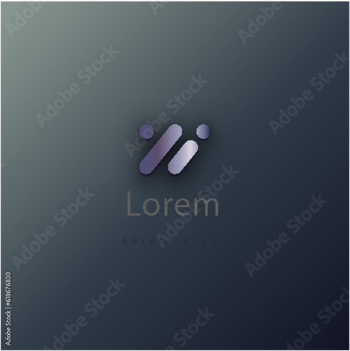 Minimal 2 Line Logo Design With Gradient Colors.