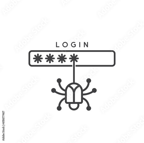 illustration of hacker, hacker icon, vector art.