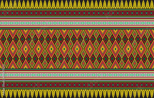 Geometric vector background with sacral tribal ethnic elements. Traditional triangles gypsy geometric forms sprites tribal themes apparel fabric tapestry print