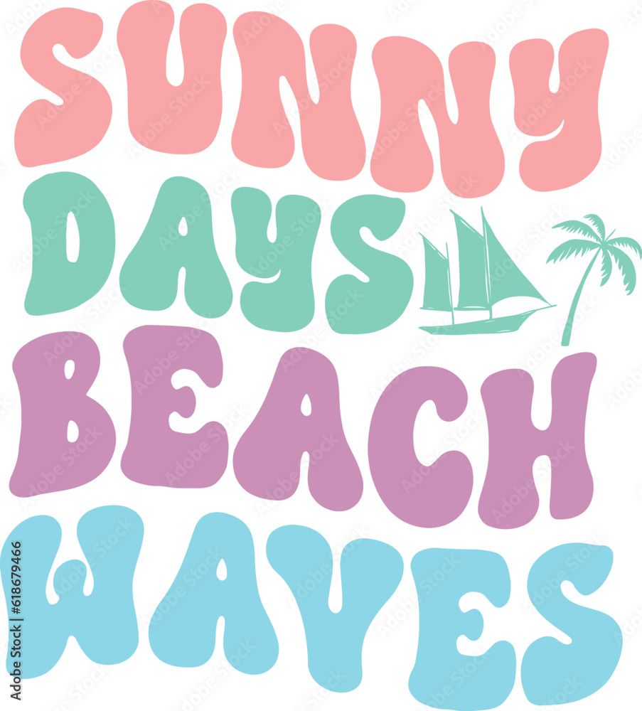 Summer Retro Svg design cut files