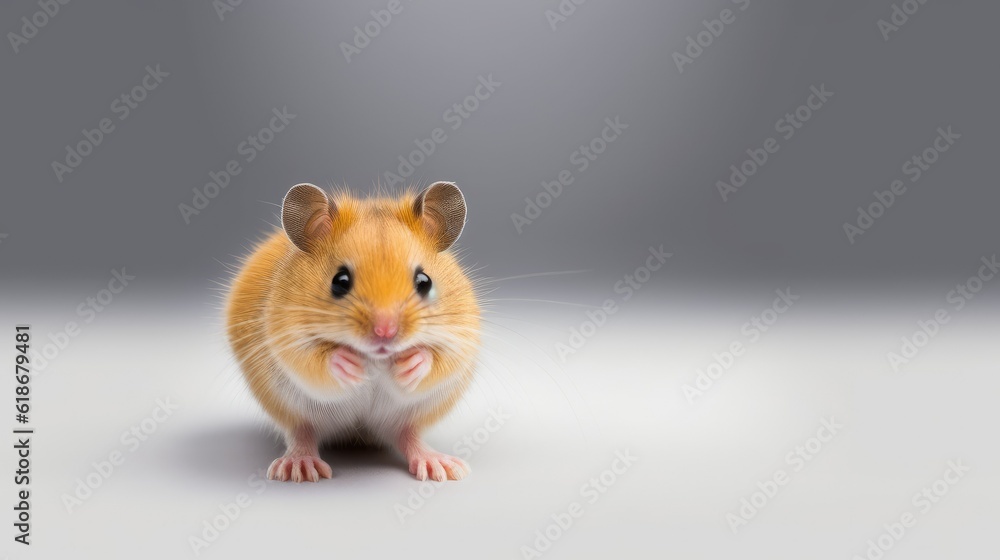 Cute hamster on white background with text space can use for advertising, ads, branding Cute hamster on white background with text space can use for advertising, ads, branding