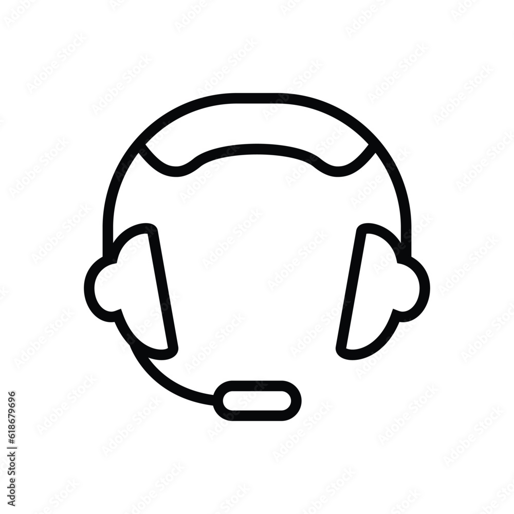 Headset headphones device vector icon Headset headphones device vector icon
