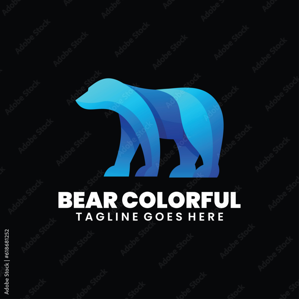 Bear logo design colorful