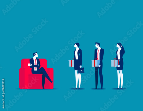 Accept bribe gift. Business corruption and bribery vector illustration