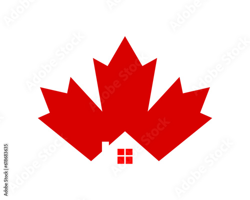Maple leaf with window inside
