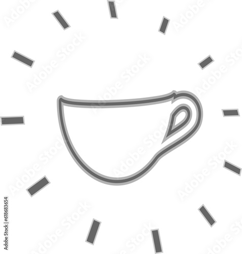 Time clock with coffee cup