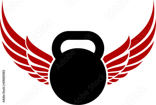 Kettle bell with red wing
