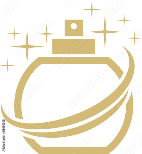 Round perfume bottle with curve