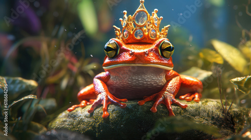Frog with king crown
