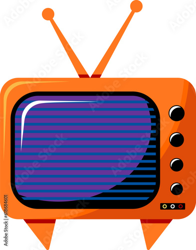 Cartoon television with shadow and highlight