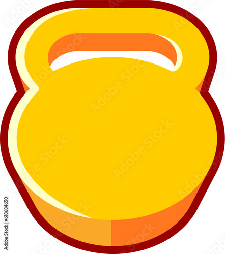 Kettle bell with extrude and gold