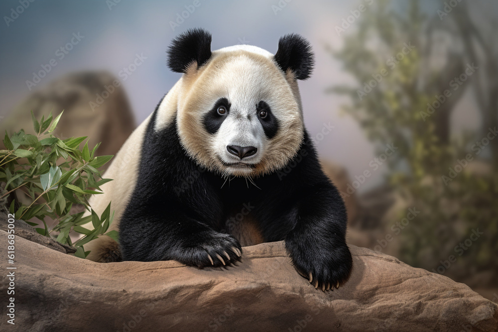 cute panda zoo animal AI generatif cute panda zoo animal AI generatif
