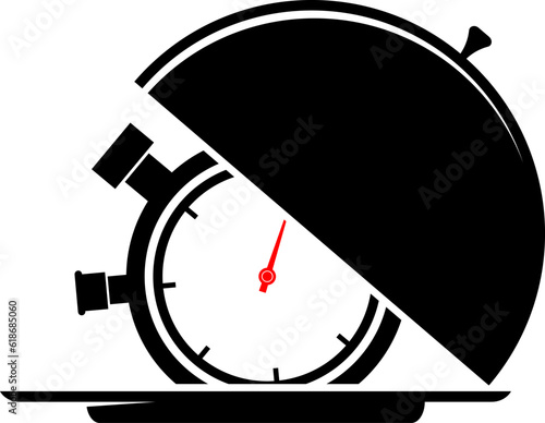 Silhouette cloche with stopwatch inside