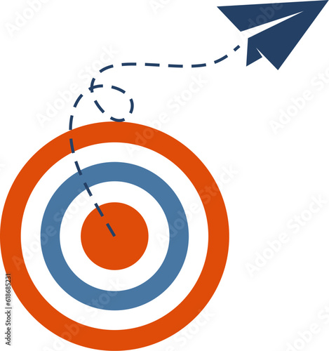 Archery target with paper plane