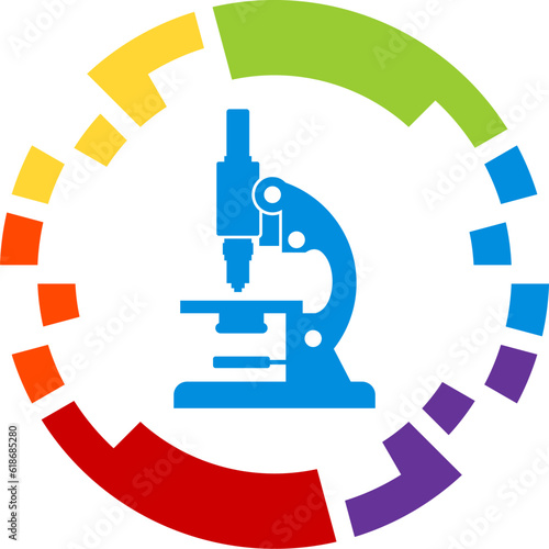 Circular lens and microscope inside