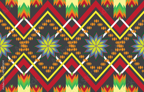 Sacral tribal ethnic motifs geometric vector background. Beautiful gypsy geometric shapes sprites tribal motifs clothing fabric textile print traditional design with triangles