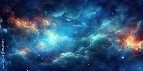 Wallpaper blue and white starry night space. 