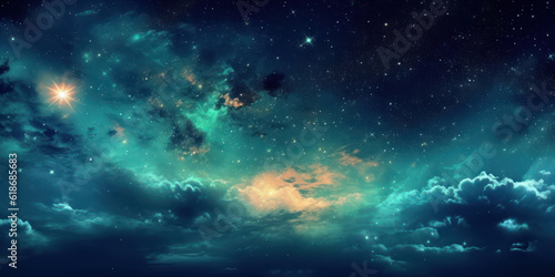 Wallpaper blue and white starry night space. 