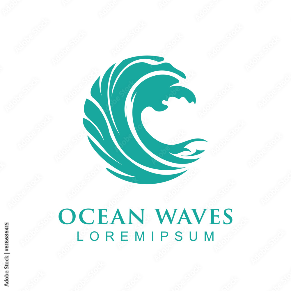 Fototapeta premium ocean wave abstract water logo, wave vector symbol