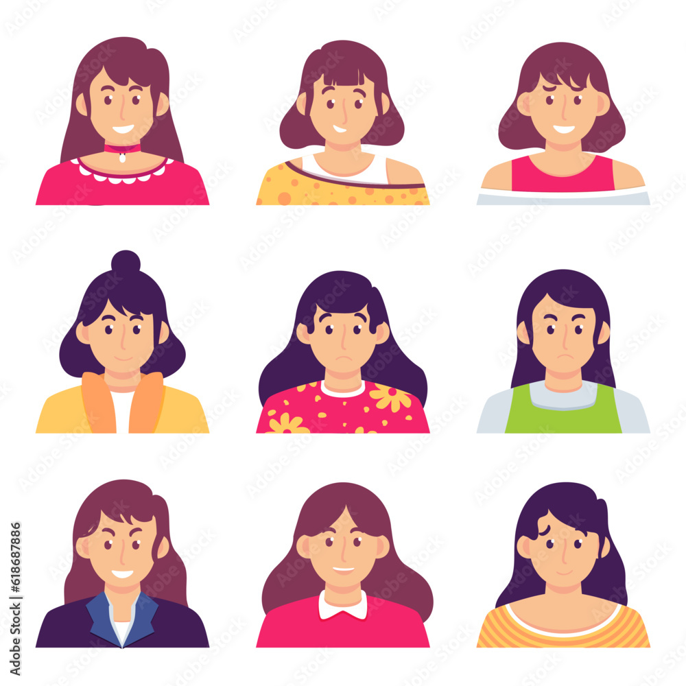 Collection of male and female avatars Collection of male and female avatars