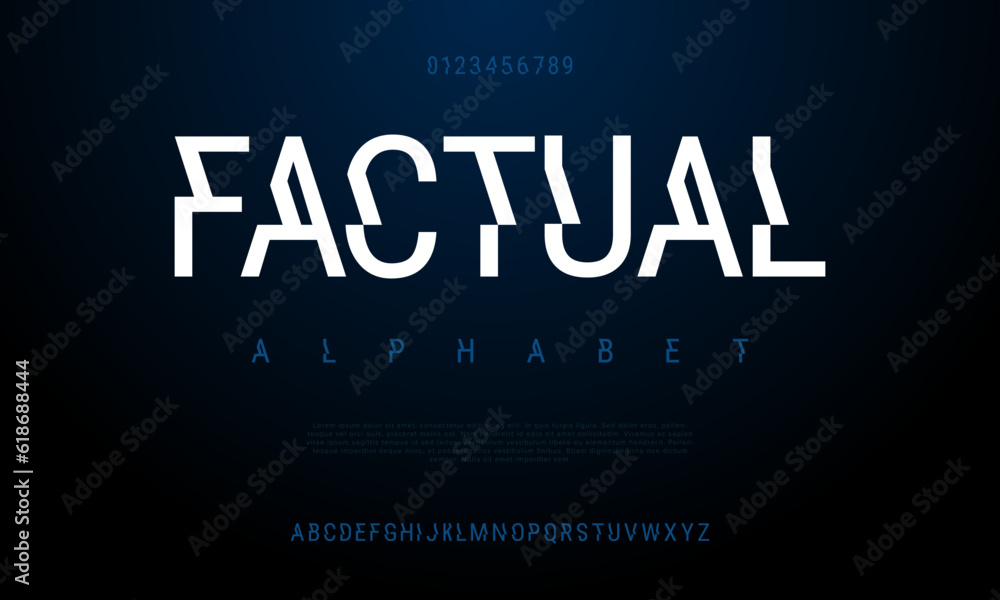 Factual creative modern urban alphabet font. Digital abstract moslem, futuristic, fashion, sport, minimal technology typography. Simple numeric vector illustration