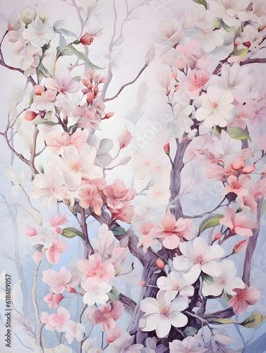 Romantic Blossoms - Pastel Flora Wallpaper
