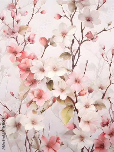 Vintage Flora Charm - Retro-inspired Pastel Wallpaper