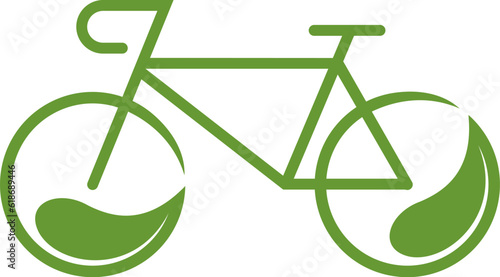 Green bicycle with leaf wheels