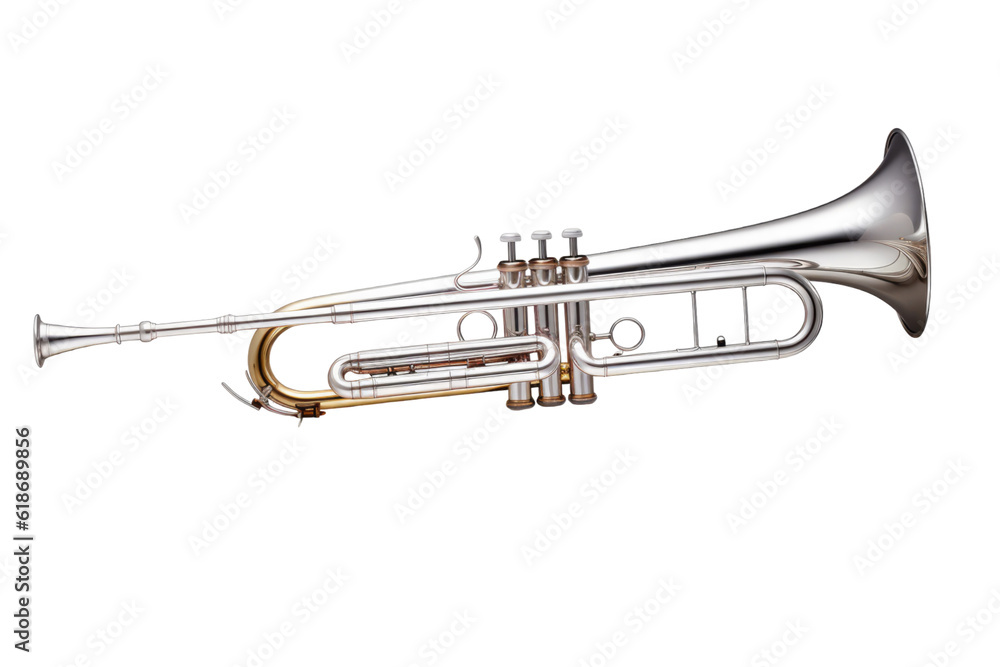 trombone isolated on a transparent background, generative ai trombone isolated on a transparent background, generative ai