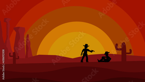 vaqueros del lejano oeste en estilo vector