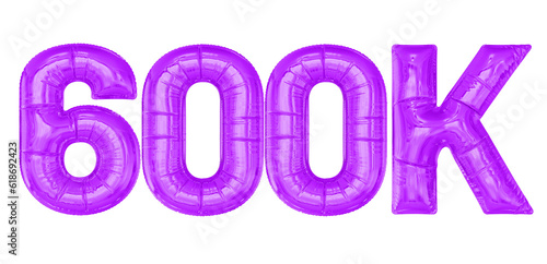 600K Follower Purple Balloons 3D 