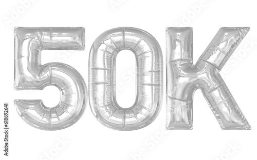 50K Follower Silver Balloons 3D