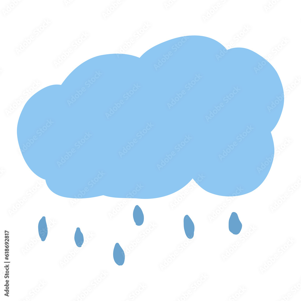 Icon blue cloud and rain Icon blue cloud and rain