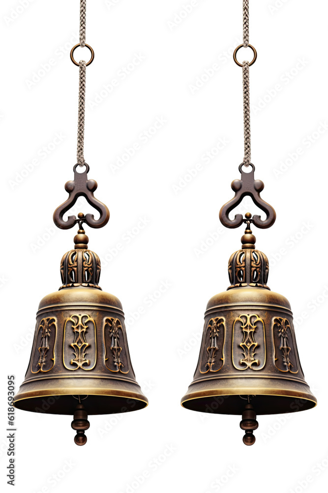 bells isolated on a transparent background, generative ai