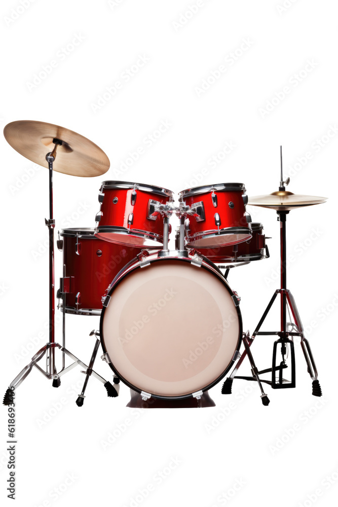 drum set isolated on a transparent background, generative ai drum set isolated on a transparent background, generative ai