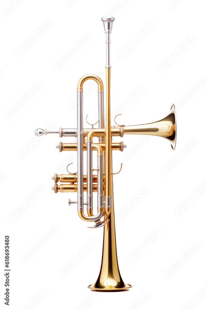 Fototapeta premium trumpet isolated on a transparent background, generative ai