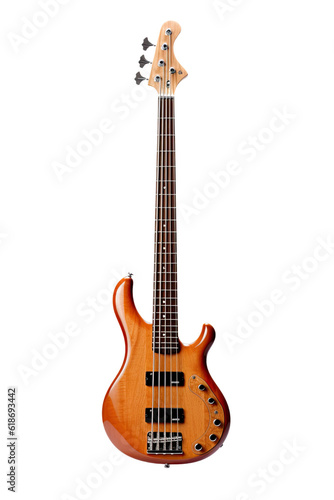 bass guitar isolated on a transparent background, generative ai