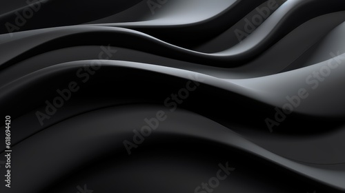 Abstract white wave on black background generated ai