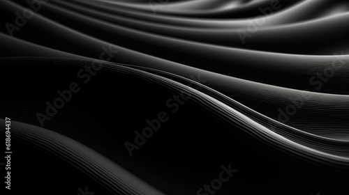 Abstract white wave on black background generated ai