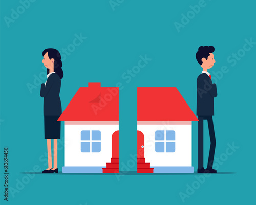 Property division. Vector illustration Home Ownership Concept