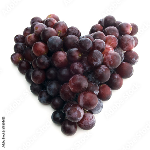 Isolated Red Heart Shape Grapes